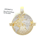 The World Is Mine Brass Pendant