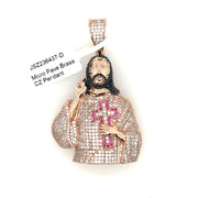Jesus with Cross Brass Pendant