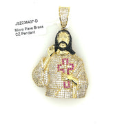 Jesus with Cross Brass Pendant