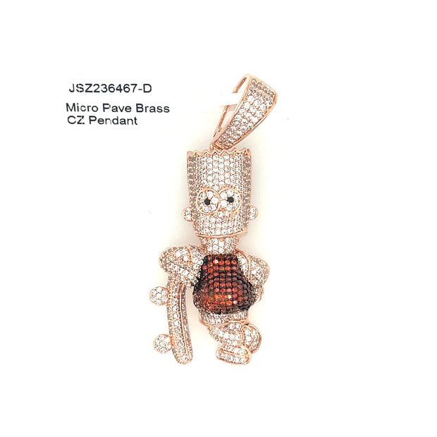 Bart Simpson Brass Pendant