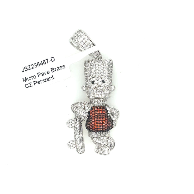 Bart Simpson Brass Pendant