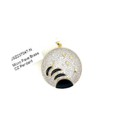 Planet + Stars Brass Pendant
