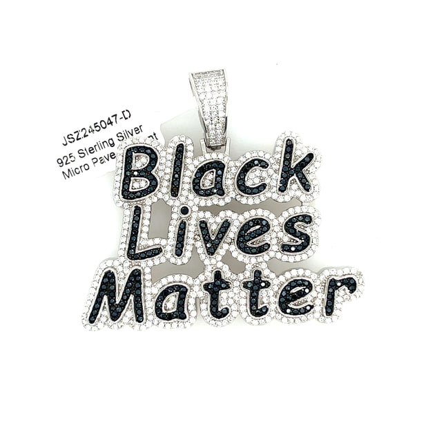 Black Diamond BLM Silver Pendant