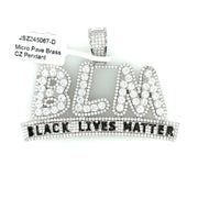 Black Lives Matter - Round Diamonds Brass Pendant