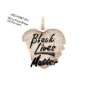 Black Lives Matter in Heart Brass Pendant