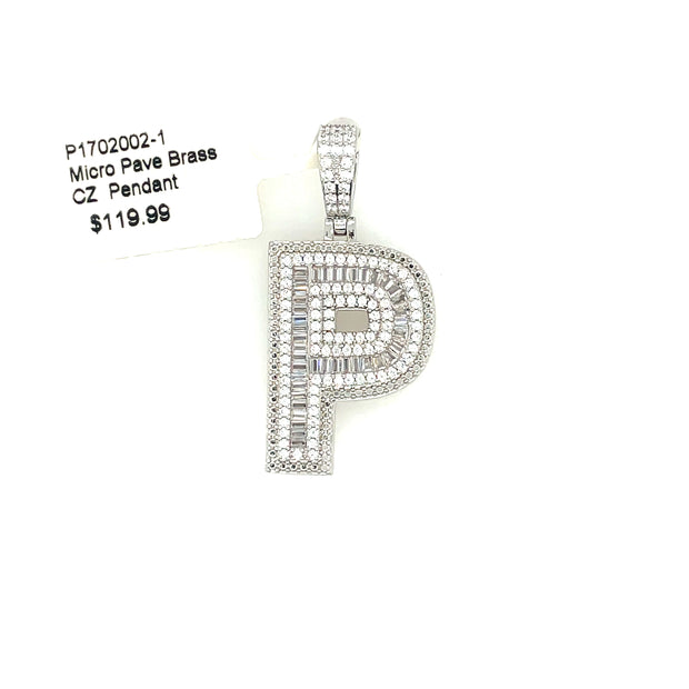Initial Charm - Letter P Brass Pendant