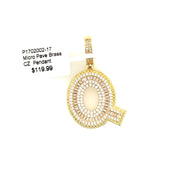 Initial Charm - Letter Q Brass Pendant