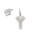 Initial Charm - Letter Y Brass Pendant