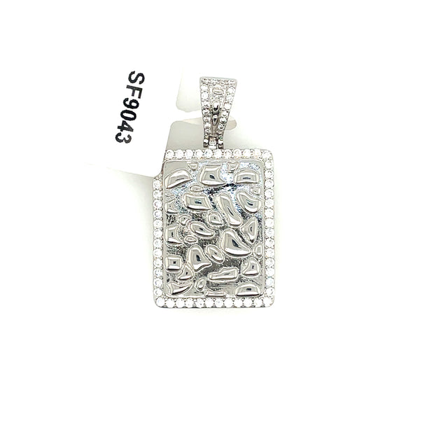 Rectangle Nugget Brass Pendant