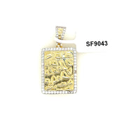 Rectangle Nugget Brass Pendant