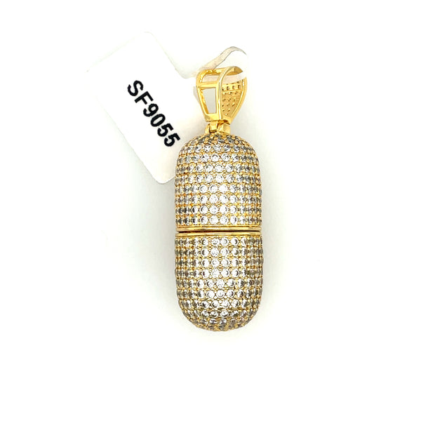 Pill Case Brass Pendant