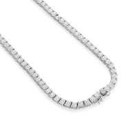 TENNIS CHAIN - 14KT GOLD FINISHED 3MM 4 PRONG (SILVER)